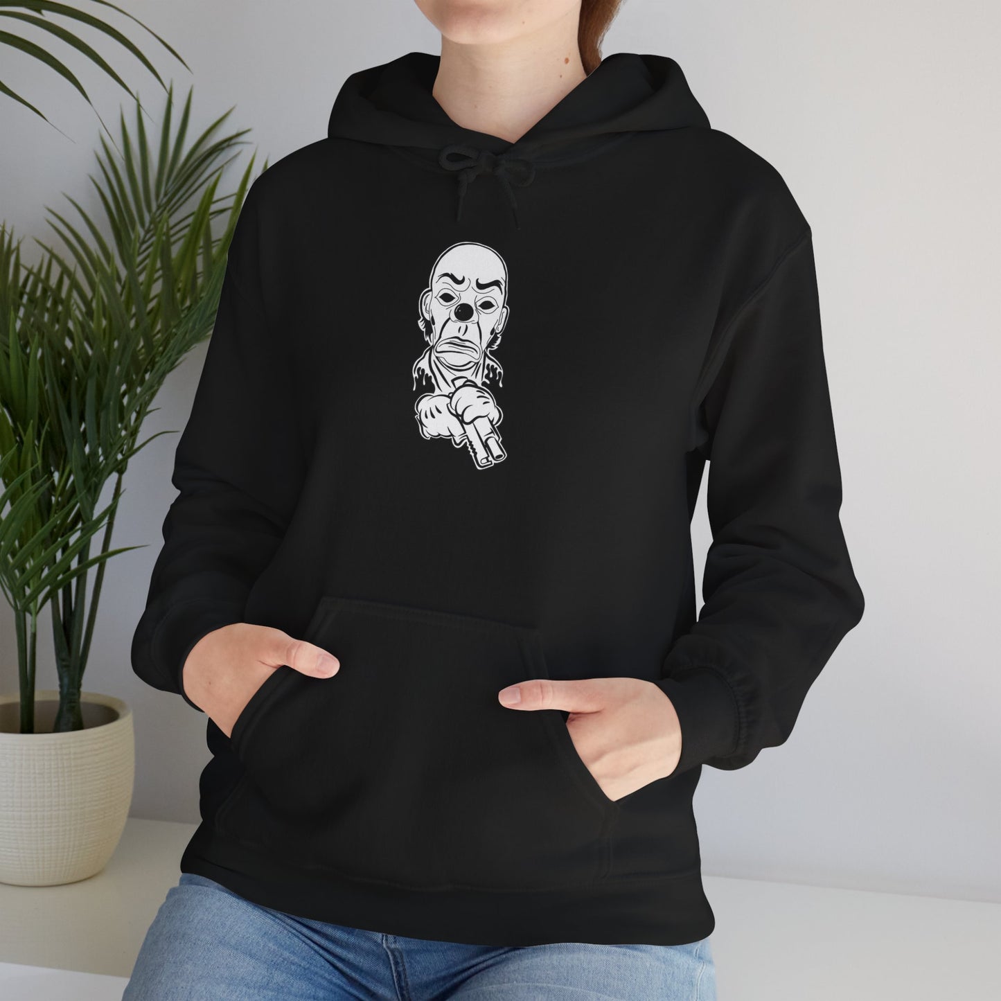 Hoodie — Pointing Skeleton Line Art Hoodie