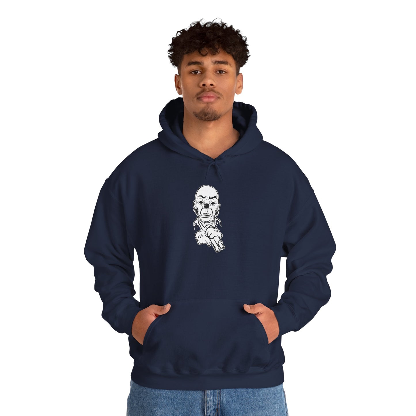 Hoodie — Pointing Skeleton Line Art Hoodie