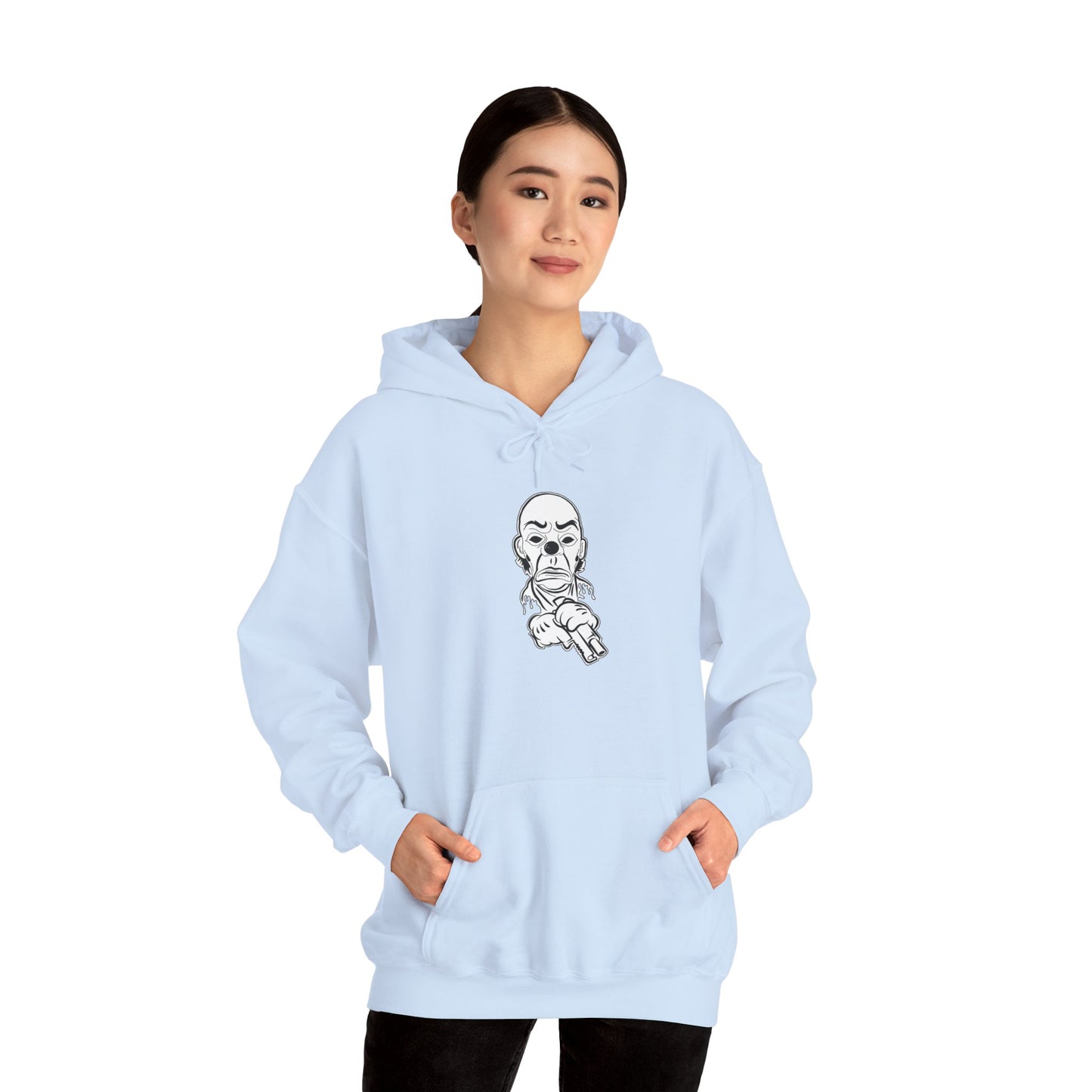 Hoodie — Pointing Skeleton Line Art Hoodie