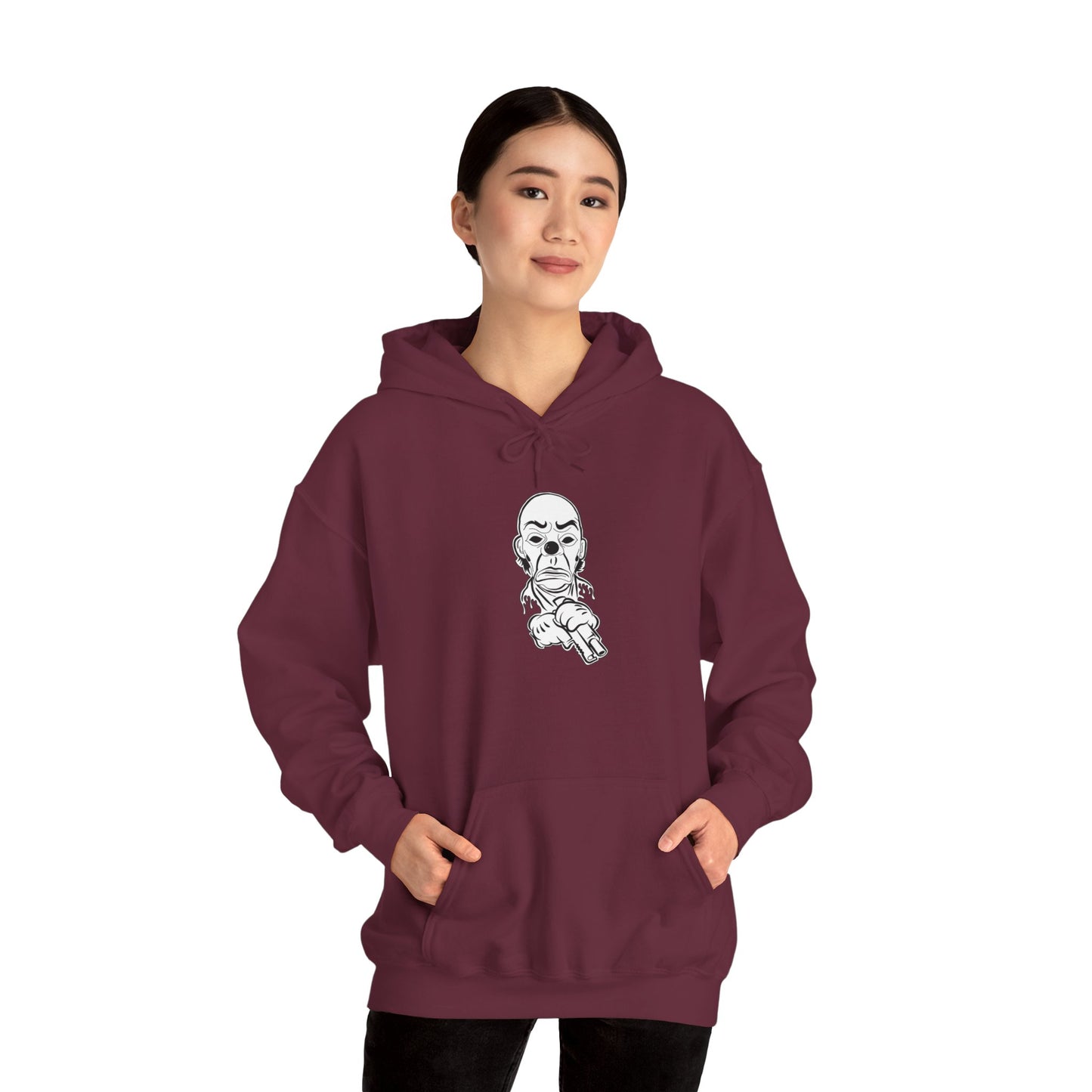 Hoodie — Pointing Skeleton Line Art Hoodie