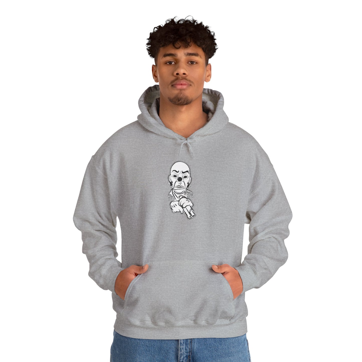 Hoodie — Pointing Skeleton Line Art Hoodie