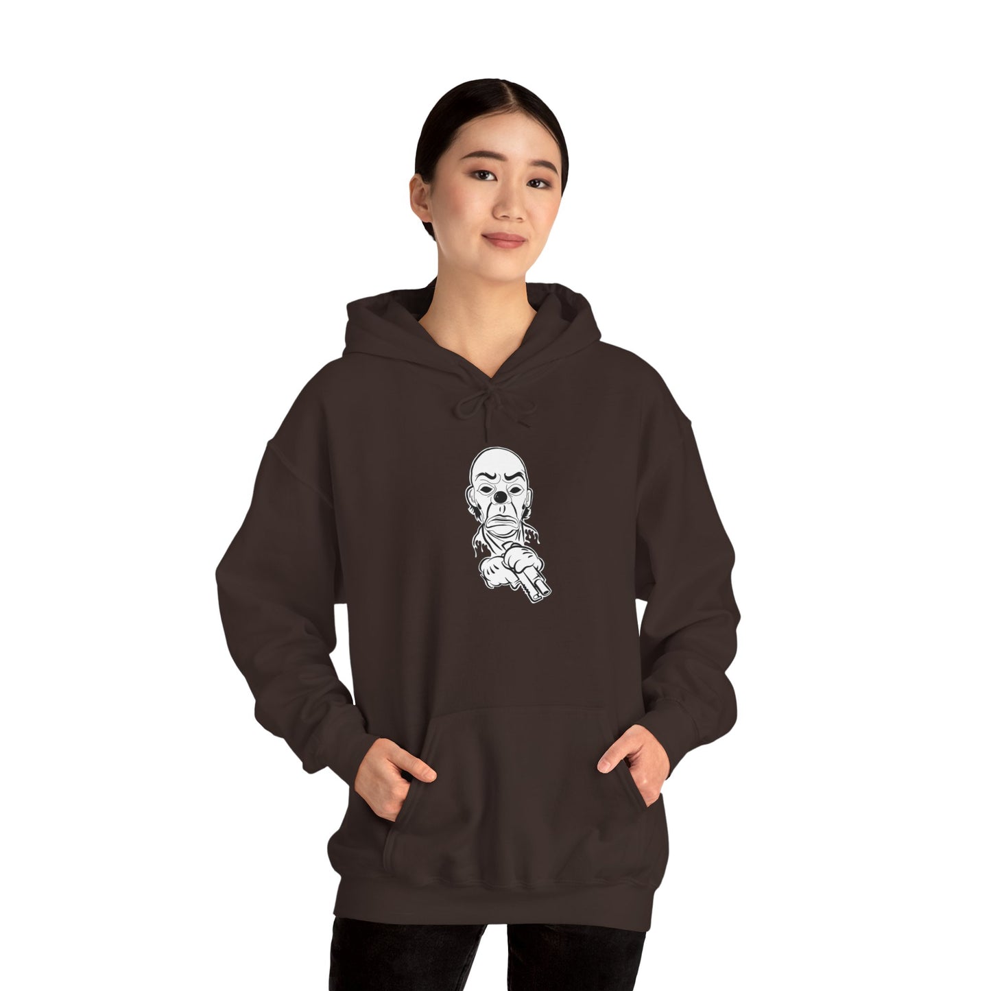 Hoodie — Pointing Skeleton Line Art Hoodie