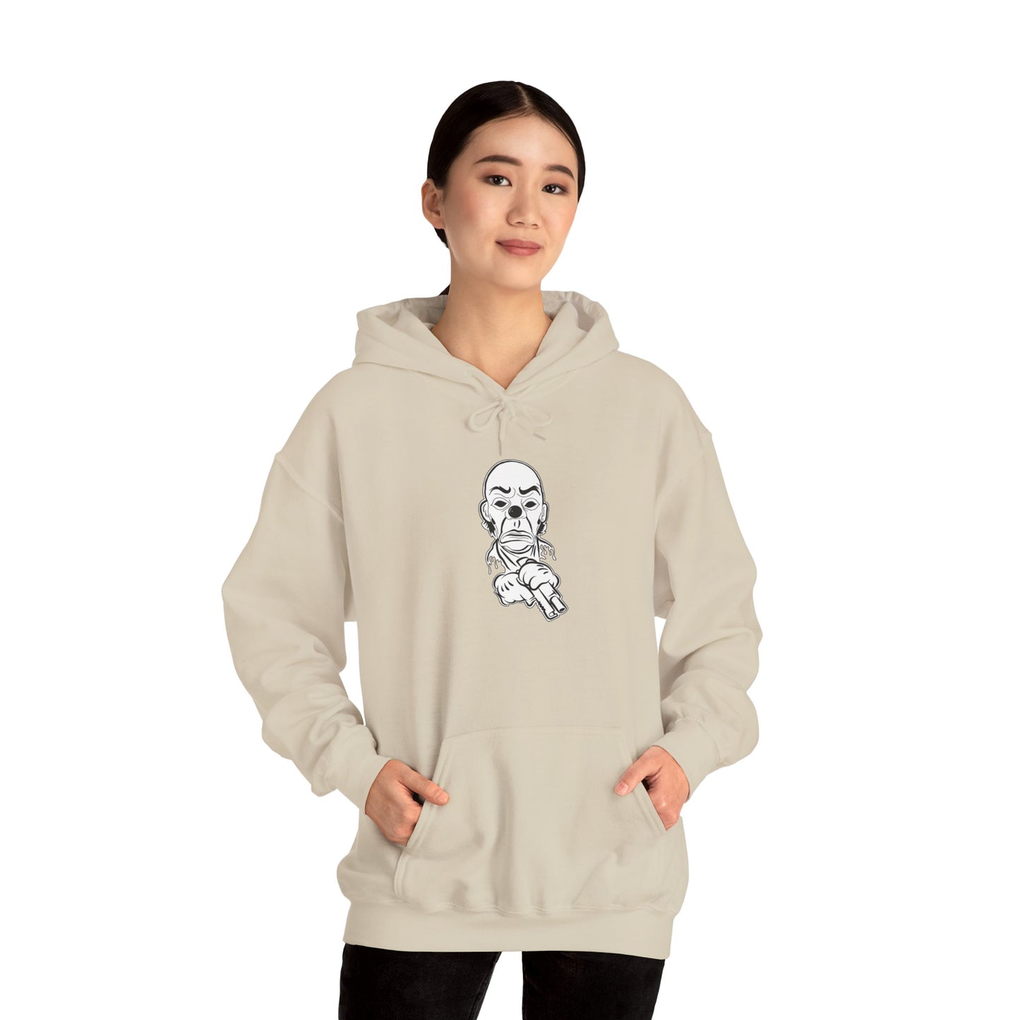 Hoodie — Pointing Skeleton Line Art Hoodie