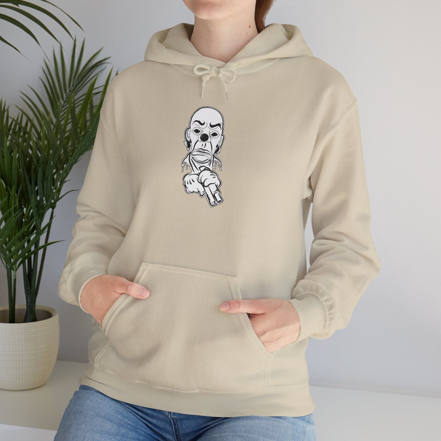 Hoodie — Pointing Skeleton Line Art Hoodie