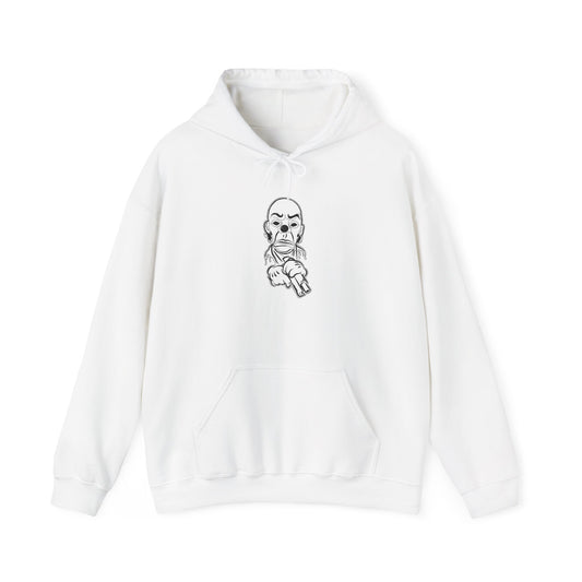 Hoodie — Pointing Skeleton Line Art Hoodie