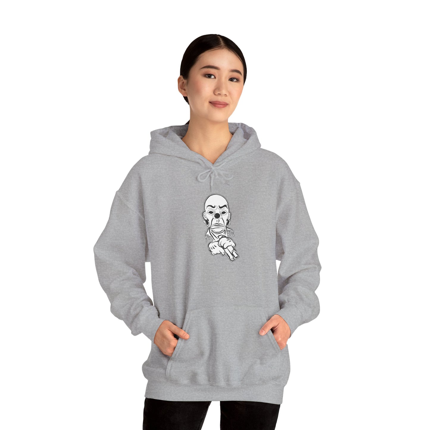Hoodie — Pointing Skeleton Line Art Hoodie