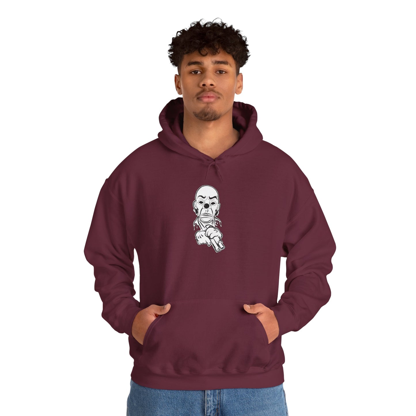 Hoodie — Pointing Skeleton Line Art Hoodie