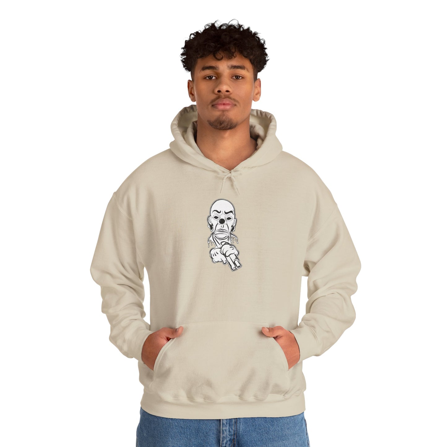Hoodie — Pointing Skeleton Line Art Hoodie