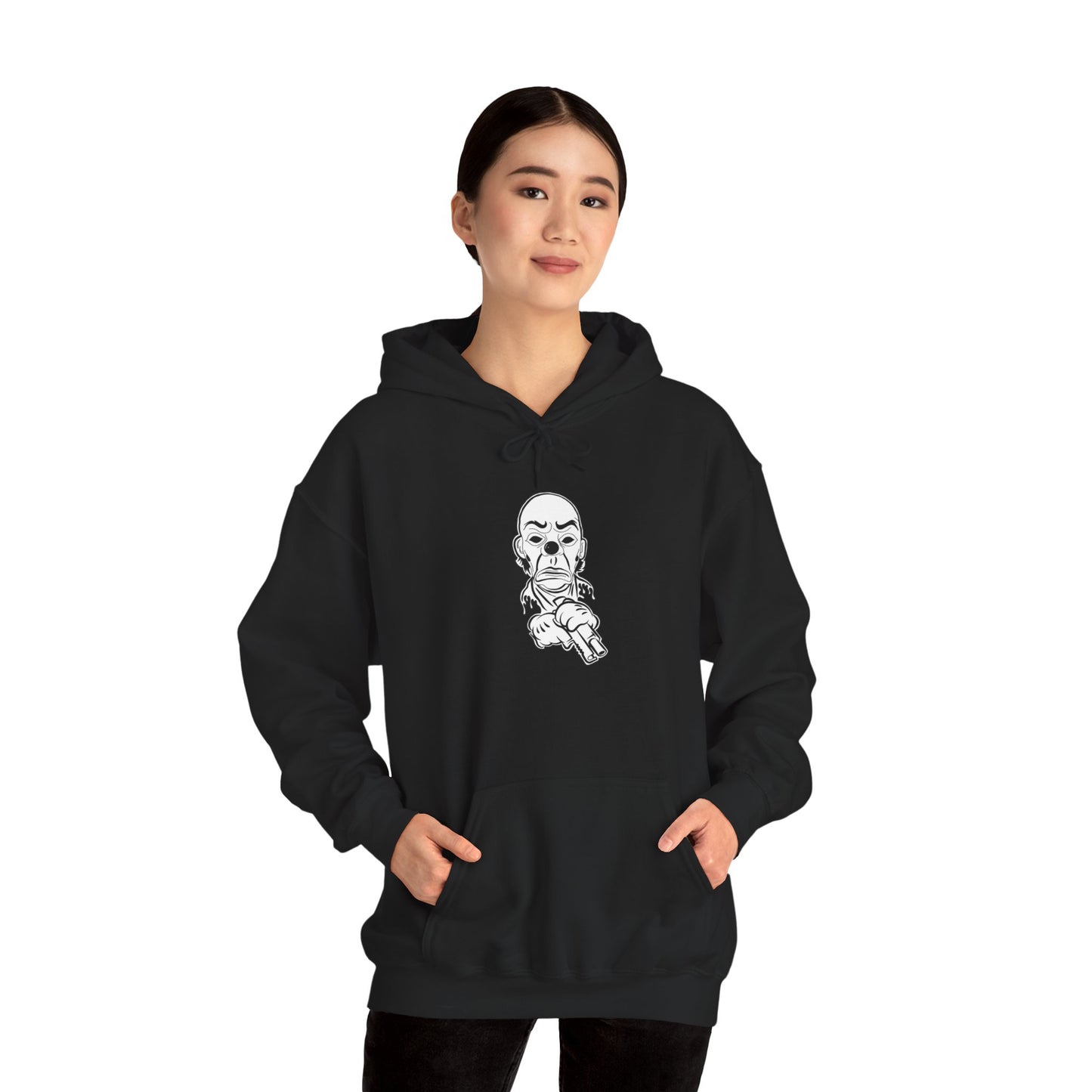 Hoodie — Pointing Skeleton Line Art Hoodie
