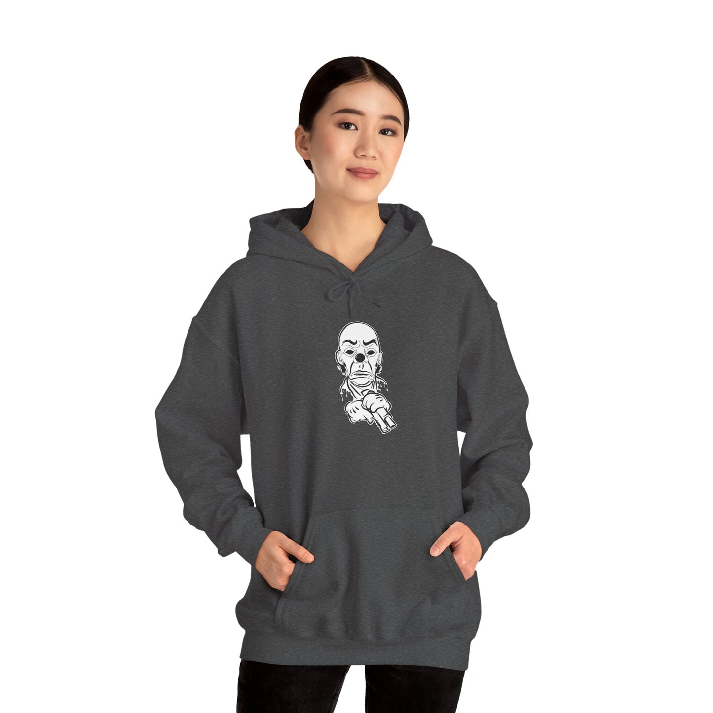 Hoodie — Pointing Skeleton Line Art Hoodie