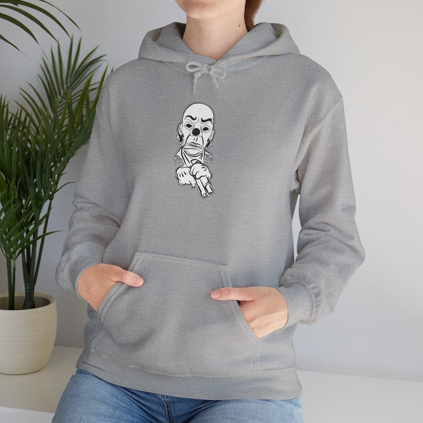 Hoodie — Pointing Skeleton Line Art Hoodie